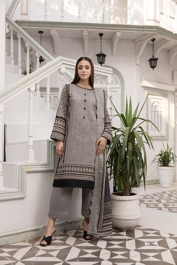 3-PC Embroidered Khaddar