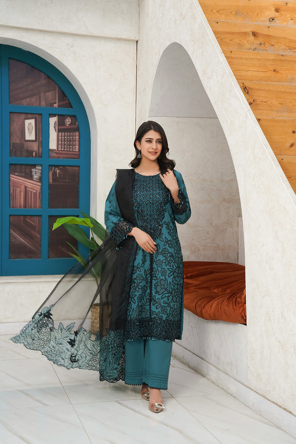 3-PC Casual Embroidered Jacquard