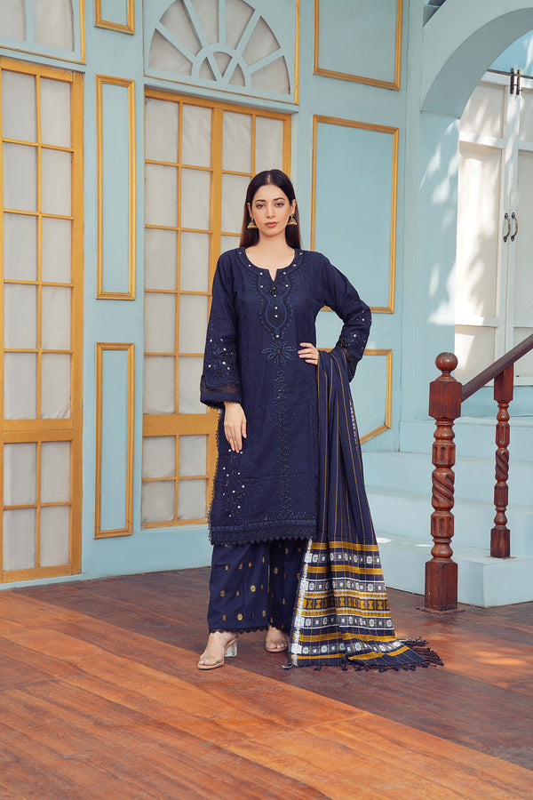 3-PC Embroidered Khaddar