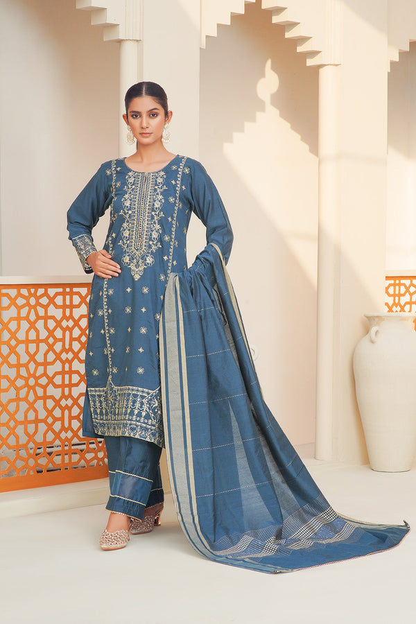 3-PC Embroidered Khaddar